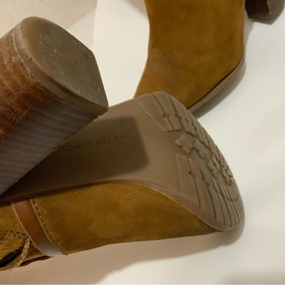 Antonio Melani Womens Brown suede Boots Tall Knee High Stacked Heels Size 9.5M - Picture 9 of 13